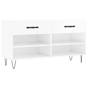 vidaXL Regal za čevlje visok sijaj bel 102x35x55 cm inženirski les
