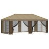 vidaXL Vrtni gazebo s stranskimi stenami 6 x 3 m Bež