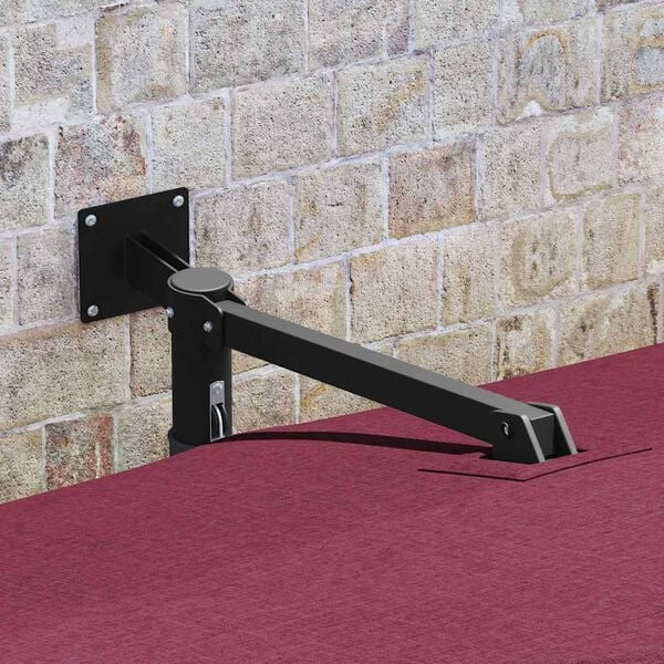 vidaXL Vrtni dežnik Rdeča in črna 248,5 x 247,5 x 160 cm