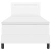 vidaXL Postelja z vzmetnico z vzmetnico Bela 90 x 190 cm Umetna koža