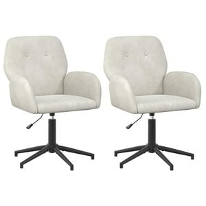 vidaXL Vrteči pisarni&scaron;ki stoli 2 kos 54 x 55 x 90 cm Krem Žamet