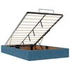 vidaXL Otomanska postelja z vzmetnico&LEDs temno modra 120x190cm žamet