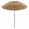 vidaXL Plažni dežnik 205 x 205 x 210 cm Poliester in jeklo Naravna