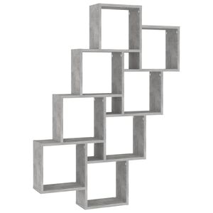 vidaXL Stenska polica kockasta betonsko siva 90x15x119 cm