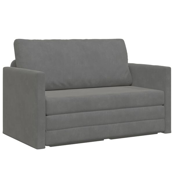 vidaXL Sofa postelja 110cm Temno siva Žamet