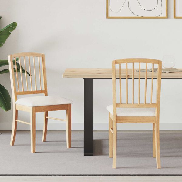 vidaXL Jedilni stoli 2 pcs Naravna 50 x 52,5 x 91 cm