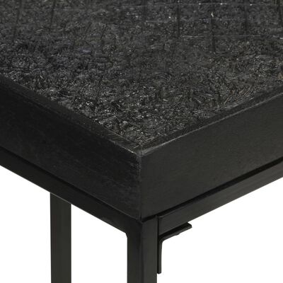 vidaXL Konzolna mizica črna 110x35x76 cm trden akacijev in mangov les