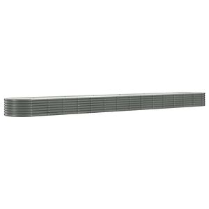 vidaXL Visoka greda iz cinkanega jekla 620x80x36 cm siva