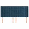 vidaXL Vzglavje z u&scaron;esi temno modro 183x16x118/128 cm žamet