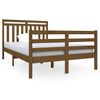 vidaXL Posteljni okvir medeno rjav 120x190 cm trden les