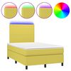 vidaXL Box spring postelja z vzmetnico LED zelena 120x200 cm blago