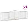 vidaXL Obokane gabion ko&scaron;are 7 kosi 400x50x100/120cm pocinkano železo
