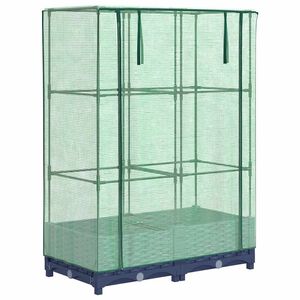 vidaXL Visoka greda s prevleko za rastlinjak videz ratana 80x40x123 cm