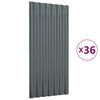 vidaXL Stre&scaron;ne plo&scaron;če 36 kos. cinkano jeklo antracit 80x36 cm