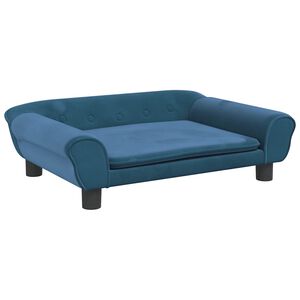 vidaXL Otro&scaron;ki kavč moder 70x45x26 cm žamet