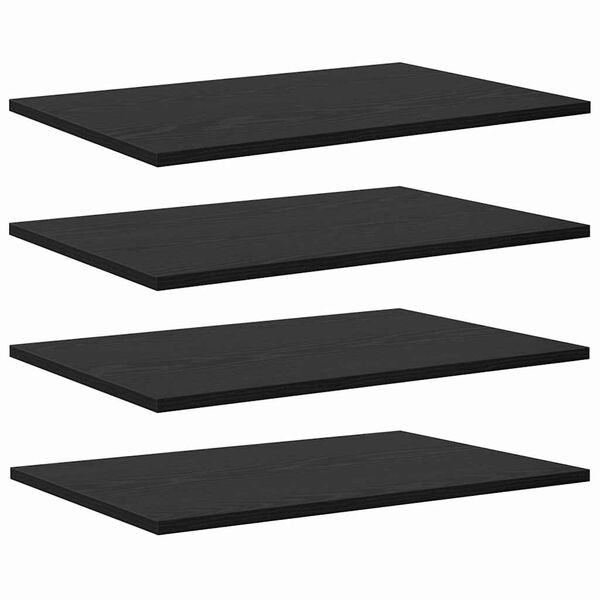 vidaXL Polica za knjige 4 pcs Črna 60 x 40 x 1,5 cm Konstruiran les