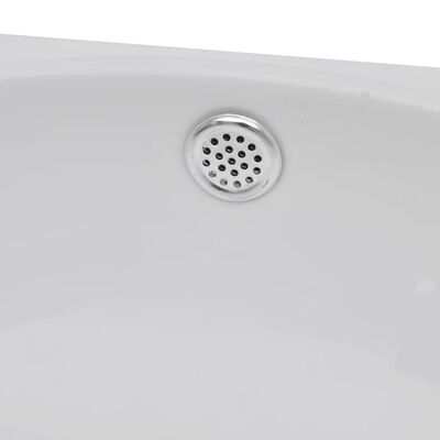 Keramični kopalniški umivalnik z luknjo za pipo in prelivanje bel