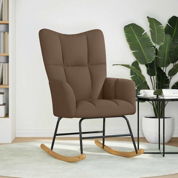 vidaXL Gugalni stol rjavo blago