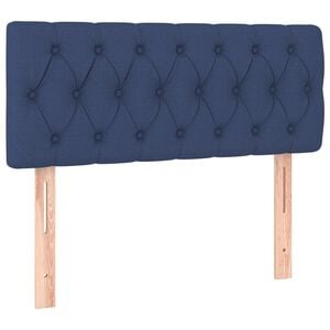 vidaXL Posteljno vzglavje modro 100x7x78/88 cm blago