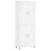 vidaXL Visoka omara bela 69,5x34x180 cm inženirski les