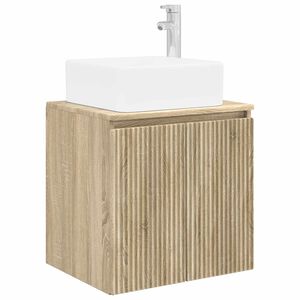 vidaXL Umivalnik s pritrditev na steno Sonoma hrast 53 x 35 x 63 cm
