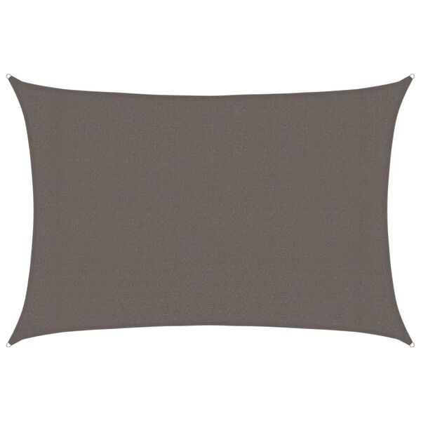 vidaXL Senčno jadro 160 g/m² antracitno 3x5 m HDPE