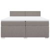 vidaXL Box spring postelja z vzmetnico taupe 200x200 cm blago