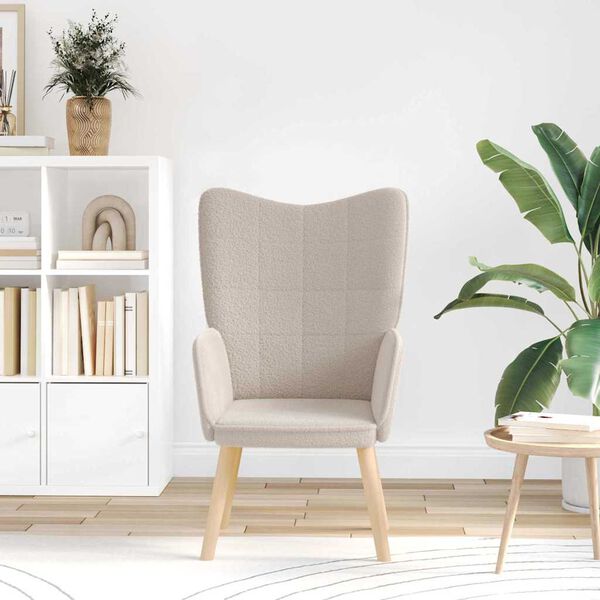 vidaXL fotelj Svetlo siva 62 x 67 x 95,5 cm Sherpa tkanina