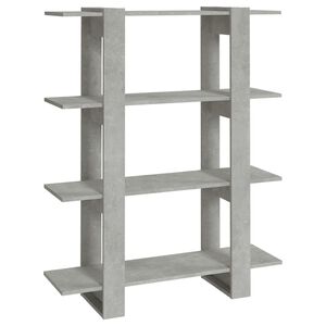 vidaXL Knjižna omara/pregrada betonsko siva 100x30x123,5 cm