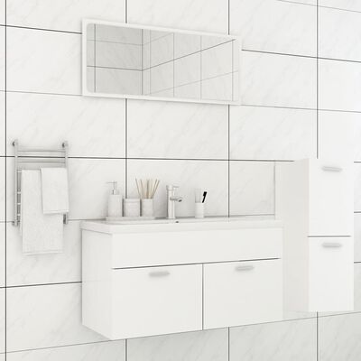 vidaXL Komplet kopalniškega pohištva bele barve iverna plošča