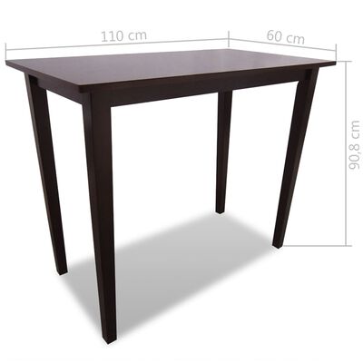 Rjava lesena barska miza in 4 barski stoli