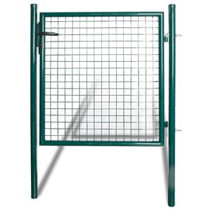vidaXL Enojna vrata za ograjo 100x100 cm pra&scaron;no barvano jeklo