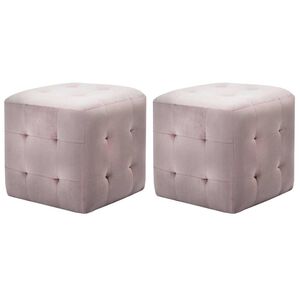 vidaXL Nočne omarice 2 kosa roza 30x30x30 cm žametno blago