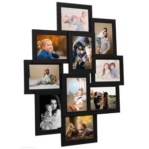 vidaXL Foto okvir za 10x(10x15 cm) fotografij črn MDF