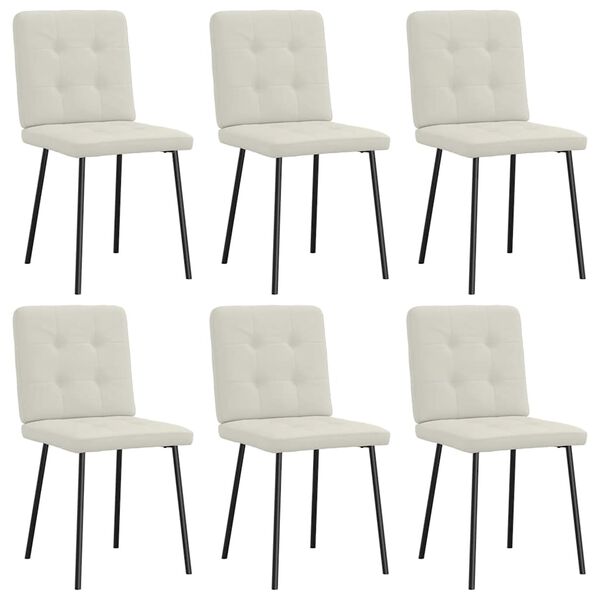 vidaXL jedilni stoli 6 kosov krem žamet