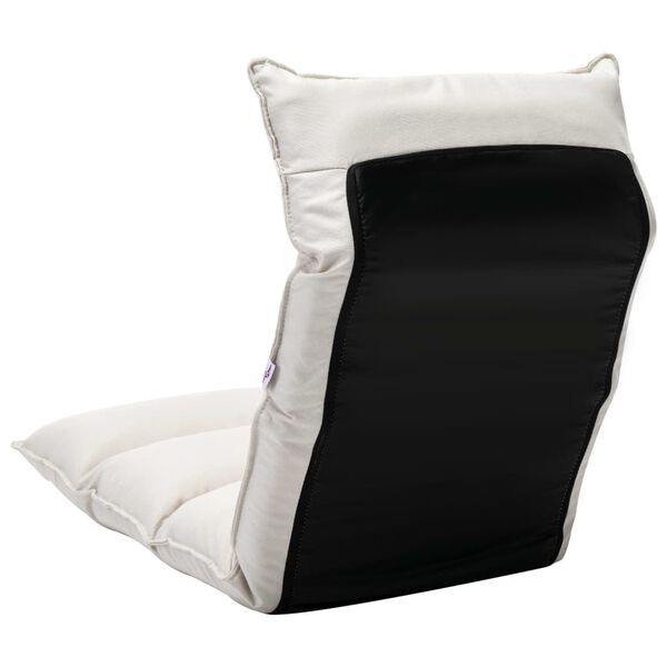 vidaXL Zložljiv stol / blazina krem blago