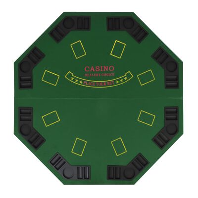 vidaXL Zložljivo poker namizje za 8 igralcev osemkotno zeleno
