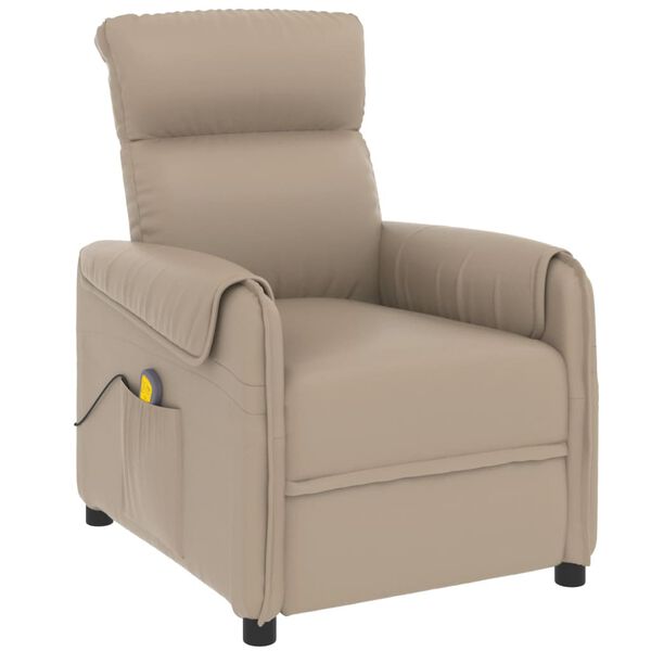 vidaXL Masažni stol kapučino barve umetno usnje