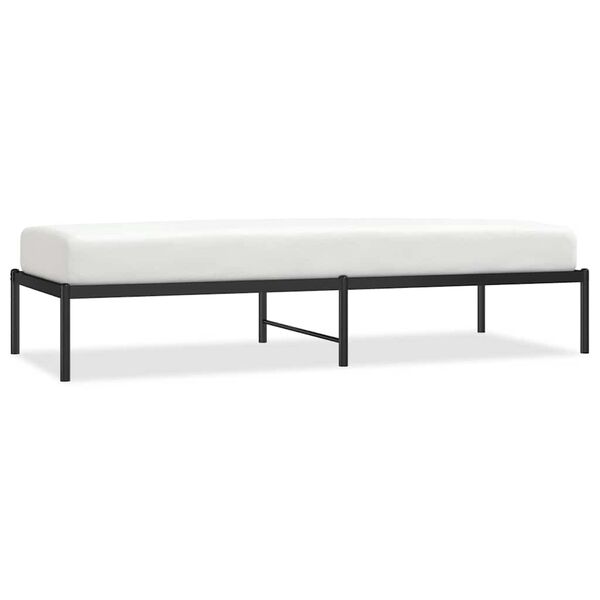 vidaXL Kovinski posteljni okvir črn 75x190 cm