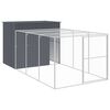 vidaXL Pasja uta z izhodom antracitna 214x457x181 cm pocinkano jeklo