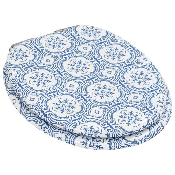 vidaXL Deske za WC školjko s počasnim zapiranjem 2 kosa MDF porcelan