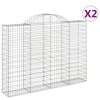 vidaXL Obokane gabion ko&scaron;are 2 kosa 200x30x140/160 cm pocinkano železo