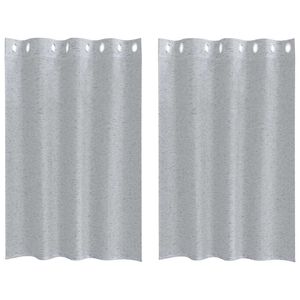 vidaXL Voile zavesa 2 kos Temno siva 140 x 140 cm Poliester