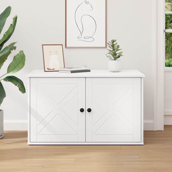 vidaXL Mačja hi&scaron;a Bela 85 x 55 x 50,5 cm Konstruiran les