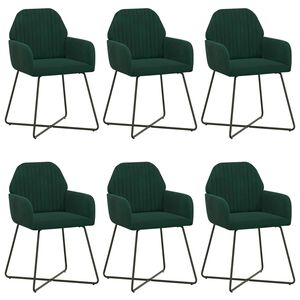 vidaXL Jedilni stoli 6 kos Žamet Temno zelena 55 x 50 x 84 cm