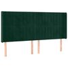 vidaXL Vzglavje z u&scaron;esi temno zeleno 183x16x118/128 cm žamet