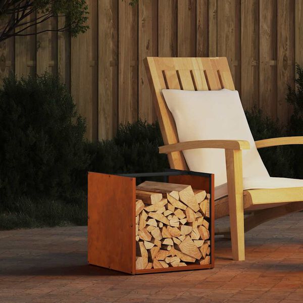 vidaXL Stojalo za drva 40x40x40 cm vremensko odporno jeklo