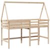 vidaXL Posteljni okvir z lestvijo in streho 90x190 cm borovina