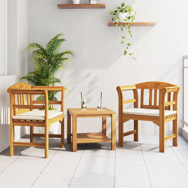 vidaXL Klop s rozami Naravna 68,5 x 46 x 82,5 cm Masiven les akacije