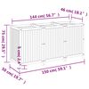 vidaXL Vrtno cvetlično korito s podlogo 150x50x75 cm akacijev les
